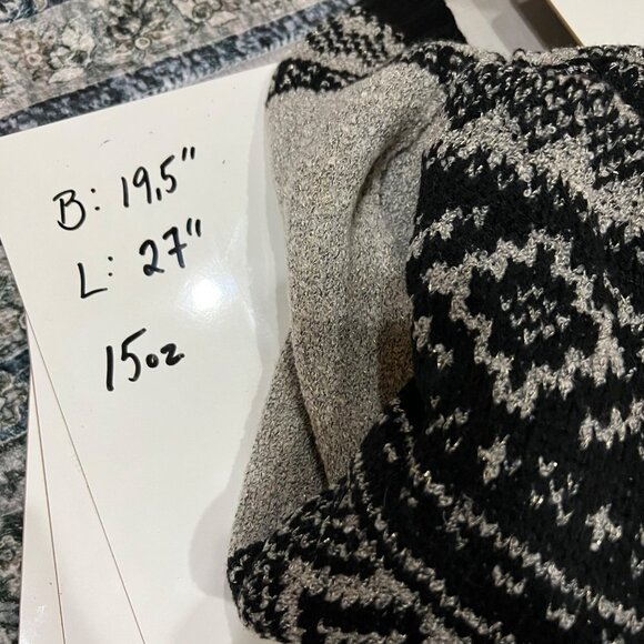 Maurices Nordic Pattern Cowl Neck Sweater Metallic Gray Black Size Medium NWT - Picture 8 of 11